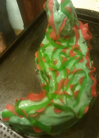 A cake shaped like a sea slug