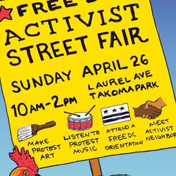 Illustrated poster for the Activist Street Fair