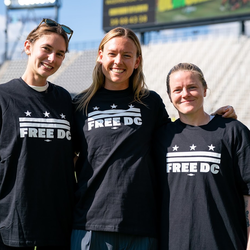 Free Spirits volunteers in FREE DC shirts at Audi Field